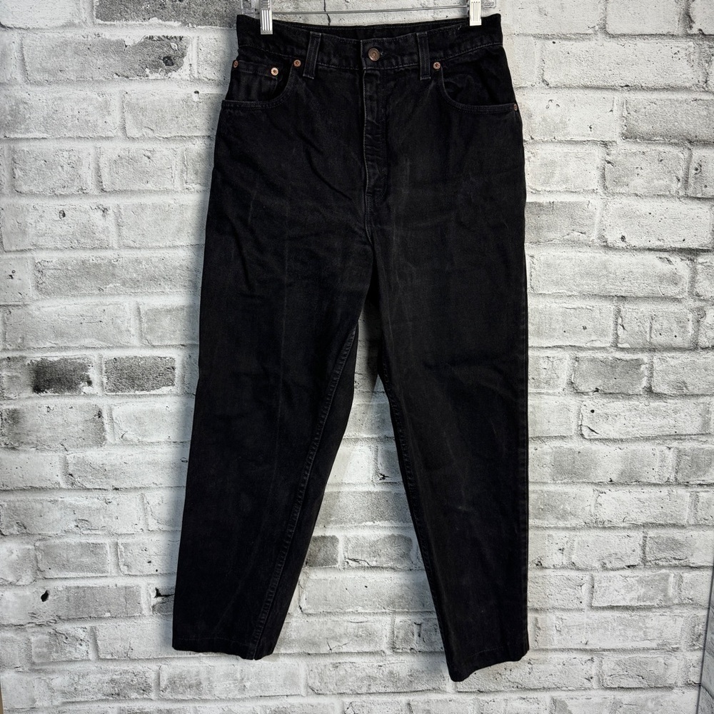 Vintage 90s Levi’s 551 Relaxed Fit Tapered Leg Faded Black Ankle Mom Jeans